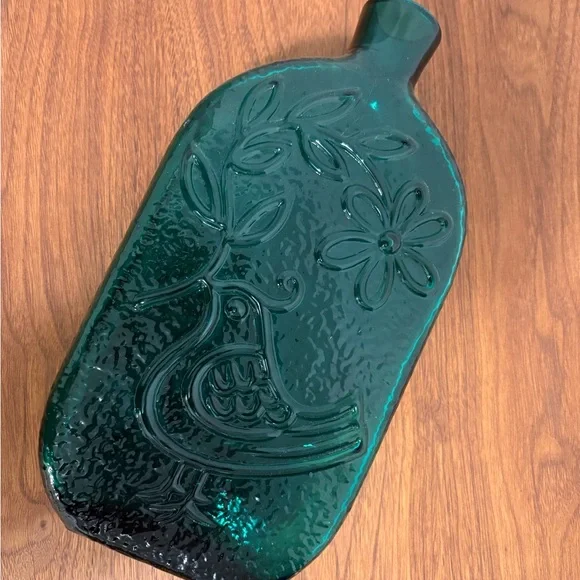 Teal Embossed Glass Vase - Picture 7 of 8